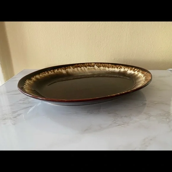 VINTAGE PFALTZGRAFF OVAL BROWN SERVING TRAY